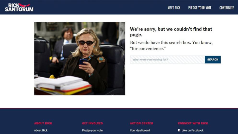 Rick Santorum 404 Page
